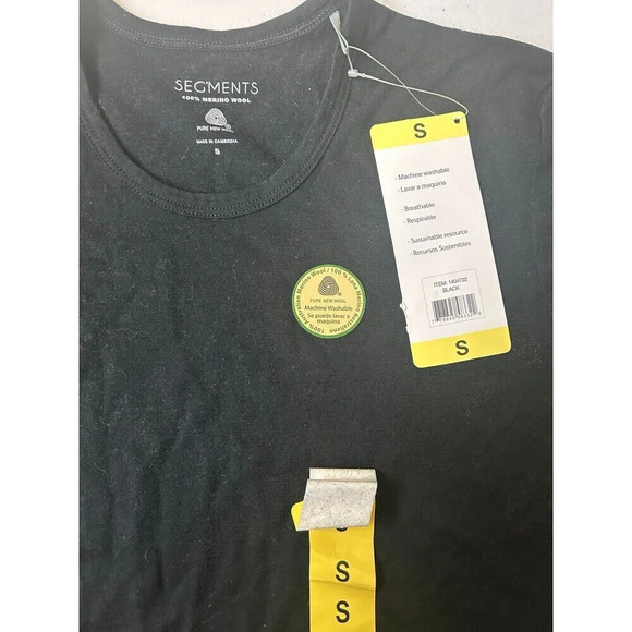 Segments Womens Base Layer Top size S Black Merino Wool Long Sleeve Tee - Picture 3 of 6